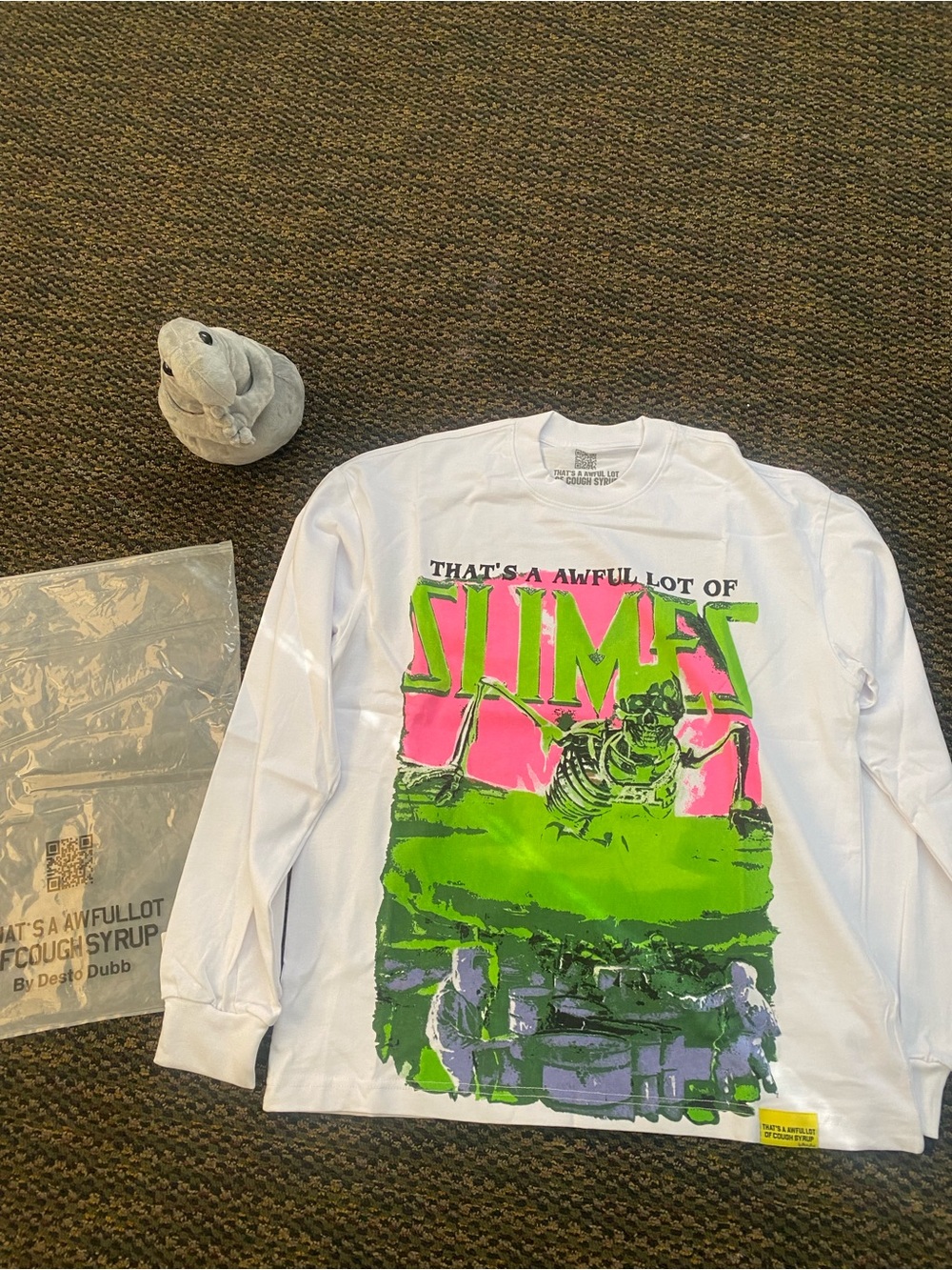 That’s A Awful Lot Of Slimes Graphic Long Sleeve Tee - White